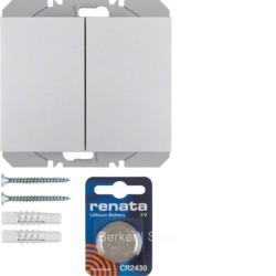 quicklink - Настенный передатчик, радиошина KNX, 2-канальный, плоский, K.5, цвет: алюминиевый