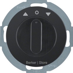 38112045 BERKER - Жалюзийный поворотный выключатель с центральной панелью и вращающейся ручкой, R.1, цвет: черный, глянцевый