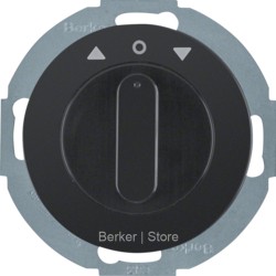 38122045 BERKER - Жалюзийный поворотный выключатель с центральной панелью и вращающейся ручкой, R.1, цвет: черный, глянцевый