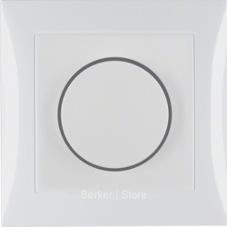 28198989 BERKER - Поворотный диммер с накладкой и регулирующей кнопкой, S.1, цвет: полярная белизна, глянцевый