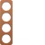 Рамка, R.1, 4-местная, кожа, коричневый / полярная белизна