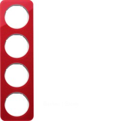 Рамка, R.1, 4-местная, акрил, цвет: красный/полярная белизна