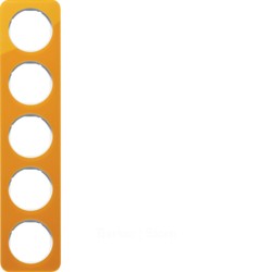 Рамка, R.1, 5-местная, акрил, цвет: оранжевый/полярная белизна