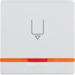 Hакладка карточного выключателя для гостиниц с оттиском и оранжевой линзой, Q.1/Q.3, цвет: полярная белизна, с эффектом бархата