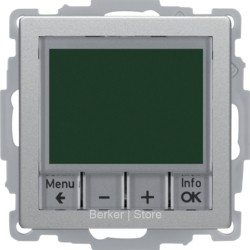 Регулятор температуры, с центральной панелью, Q.1/Q.3, цвет: алюминиевый, бархатный лак