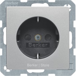47236084 - Berker Штепсельная розетка SCHUKO с защитой от детей, Q.1/Q.3, цвет: алюминиевый, бархатный лак