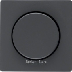 11376086 - Berker Центральная панель с регулирующей кнопкой для поворотного диммера, Q.1/Q.3, цвет: антрацитовый, бархатный лак
