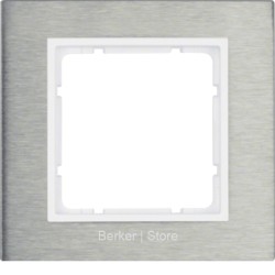 10113609 - Berker Рамкa, B.7, 1-местная, нержавеющая сталь, цвет: полярная белизна