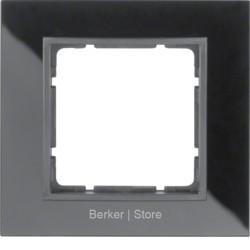 10116616 - Berker Рамкa, B.7, 1-местная, стекло, цвет: черный