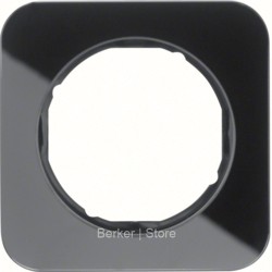 10112116 - Berker Рамка, R.1, 1-местная, стекло, цвет: черный