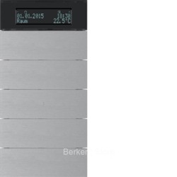 Клавишный сенсор B.IQ с регулятором температуры помещения, 5-канальный, алюминий