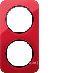Рамка, R.1, 2-местная, акрил, цвет: красный/черный
