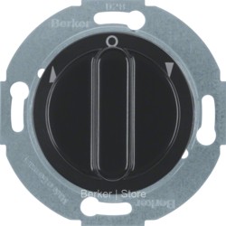 381101 BERKER - Жалюзийный поворотный выключатель с центральной панелью и вращающейся ручкой, Serie 1930/Glas/Palazzo, цвет: черный, глянцевый