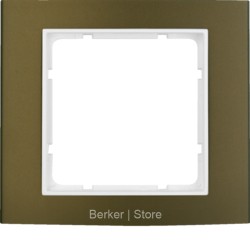 10113021 - Berker Рамкa, B.3, алюминий, цвет: коричневый/полярная белизна