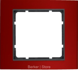 10113012 - Berker Рамкa, B.3, алюминий, цвет: красный/антрацитовый