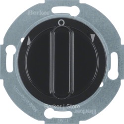 381201 BERKER - Жалюзийный поворотный выключатель с центральной панелью и вращающейся ручкой, Serie 1930/Glas/Palazzo, цвет: черный, глянцевый