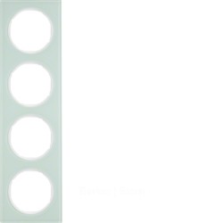 Рамка, R.3, 4-местная, стекло, цвет: полярная белизна