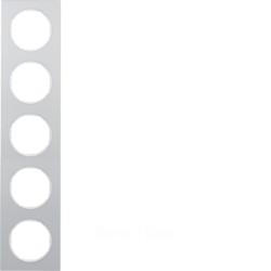 Рамка, R.3, 5-местная, алюминий, цвет: полярная белизна