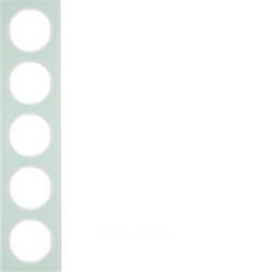 Рамка, R.3, 5-местная, стекло, цвет: полярная белизна