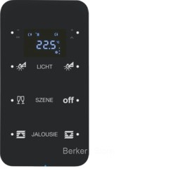 Touch Sensor, 3-канальный с регулятором температуры помещения, R.1, сконфигурирован, цвет: черный