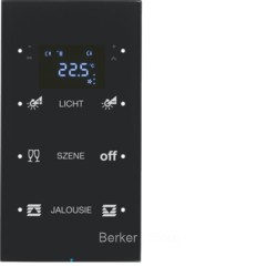Touch Sensor, 3-канальный с регулятором температуры помещения, R.3, сконфигурирован, цвет: черный
