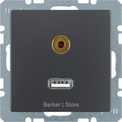 BMO USB/3.5mm AUDIO, Q.1/Q.3, цвет: антрацитовый, бархатный лак