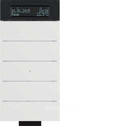 Инфракрасный клавишный сенсор B.IQ с регулятором температуры помещения, 5-канальный, цвет: полярная белизна