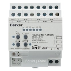 KNX - Исполнительное устройство универсальное комнатный актуатор 4/2 канальное 16А, цвет: светло-серый