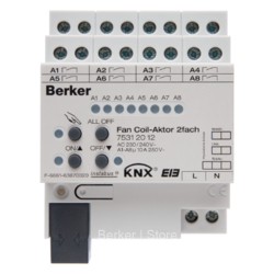 KNX - Исполнительное устройство управлением отоплением Fan coil 2-канальное, цвет: светло-серый