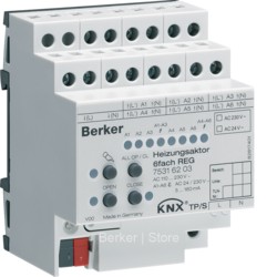 KNX - Исполнительное устройство управления отоплением Triac 230 В ~, 6-канальное