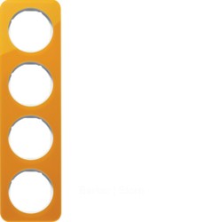 Рамка, R.1, 4-местная, акрил, цвет: оранжевый/полярная белизна