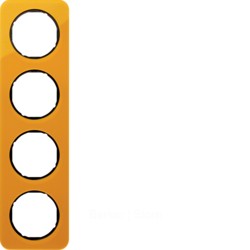 Рамка, R.1, 4-местная, акрил, цвет: оранжевый/черный