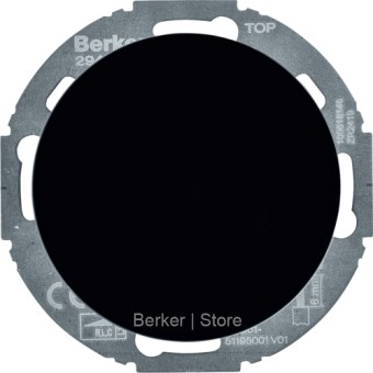 29442045 - Berker Универсальный поворотный диммер (R, L, C, LED) c центральной панелью, Serie R.classic, цвет: черный, глянцевый