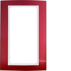 13093022 - Berker Рамка с большим вырезом, B.3, алюминий, цвет: красный/полярная белизна