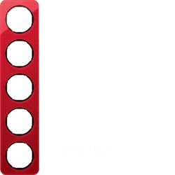 Рамка, R.1, 5-местная, акрил, цвет: красный/черный