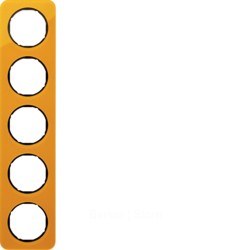 Рамка, R.1, 5-местная, акрил, цвет: оранжевый/черный